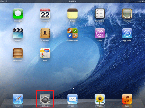 iOS Home Screen, Settings Icon